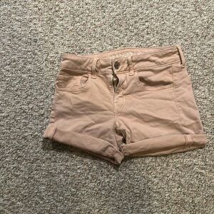 American eagle super stretch mid rise. Light rose denim shorts